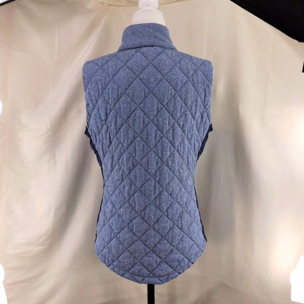 ZELOS NEW Blue Quilted Stretch Semi-Fitted w Pockets Zip Up Vest L - Picture 10 of 13